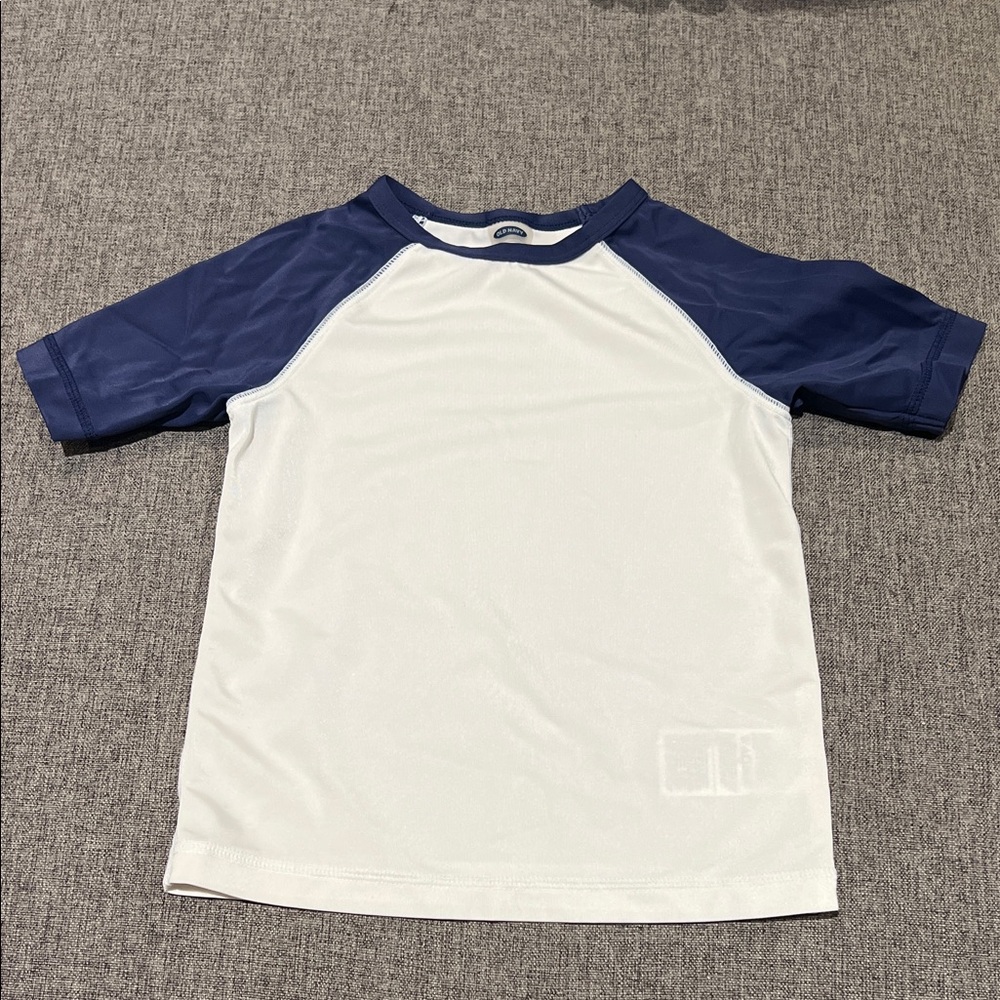 Old Navy Kids Swim Rashguard - White and Navy